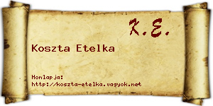 Koszta Etelka névjegykártya